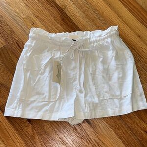 Women's White Drawstring Shorts